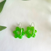 Handmade Green Flower Earrings